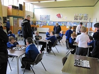 Draughts being played during Junior ace day