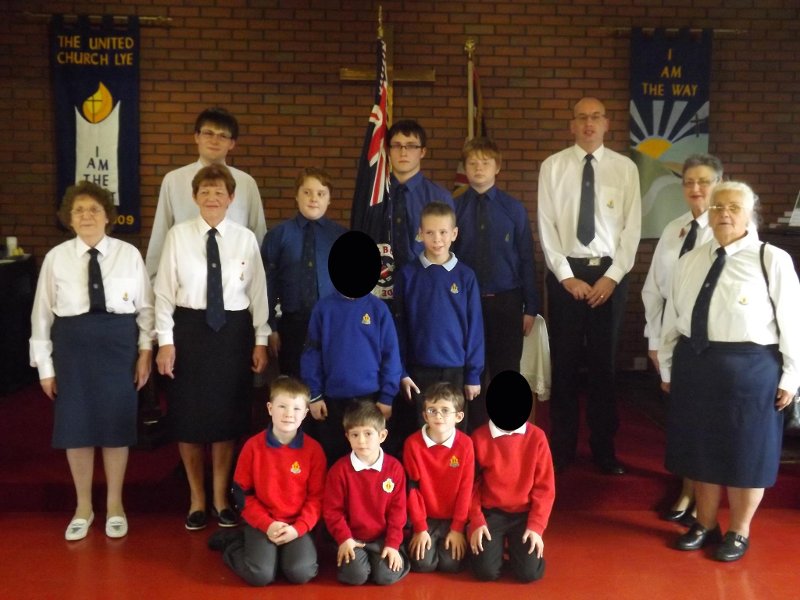 The Boys and Officers after the Service