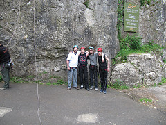 Climbing group at Cheddar Gorge